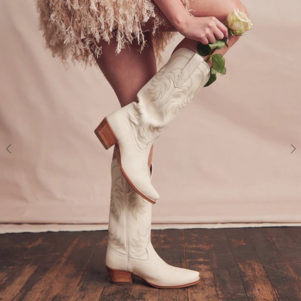 TECOVAS The Annie WHITE/BONE WOMEN'S TALL BOOTS SIZE 8